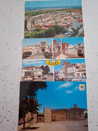 3 Postales antiguas de Elvas Portugal