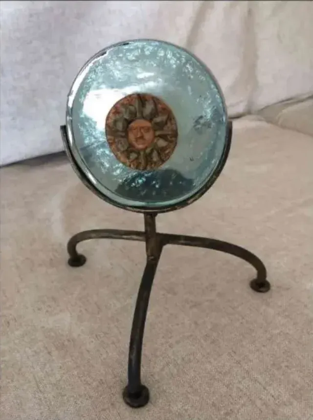 Portavelas de forja y vidrio: Disco SOLAR México