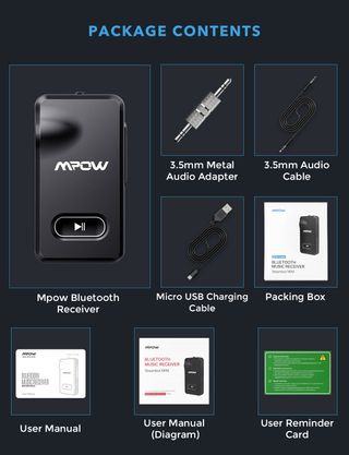 Receptor Bluetooth MPOW Adaptador de entrada aux.