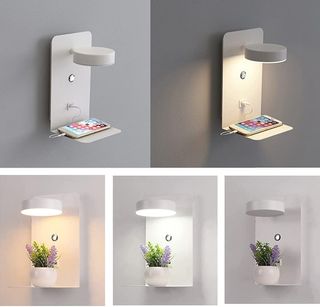 💡Apliques pared LED de aluminio negro USB NUEVOS