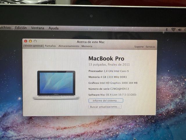 Macbook pro 13 pulgadas