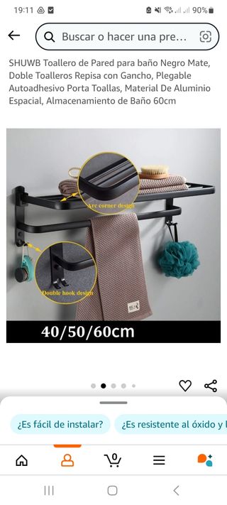 Toallero con balda nuevo