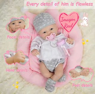 Muñeca silicona flexible  bebé reborn