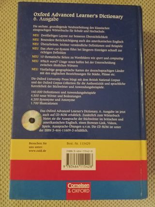 Oxford Advanced Learner's Dictionary (6. A.) of Current English. Deutsche Ausgabe. New Edition. (Lernmaterialien)