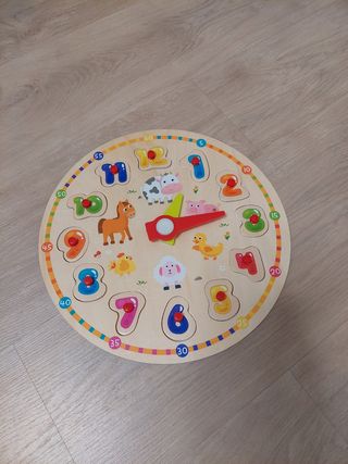 Reloj puzzle de madera