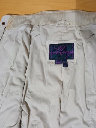 Bomber blanca cuero auténtico M mujer Medidas indi