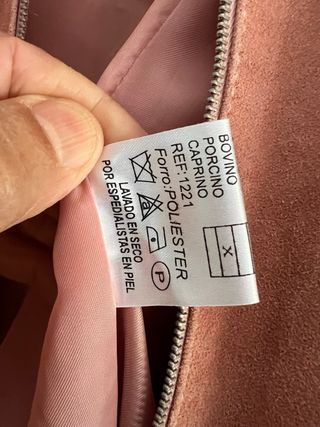 Chaqueta de piel ante rosa palo talla 38 b.estado