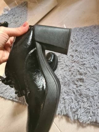 Zapato mocasin tacon blucher marypaz