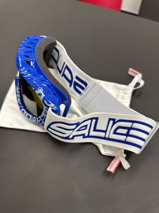 Mascherina da sci Salice blu e bianca