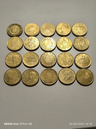 Lotto di 20 monete da 50 centesimi di euro
