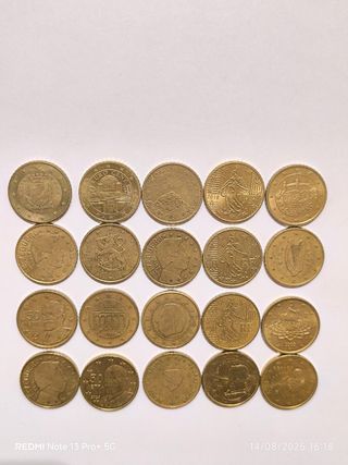 Lotto di 20 monete da 50 centesimi di euro