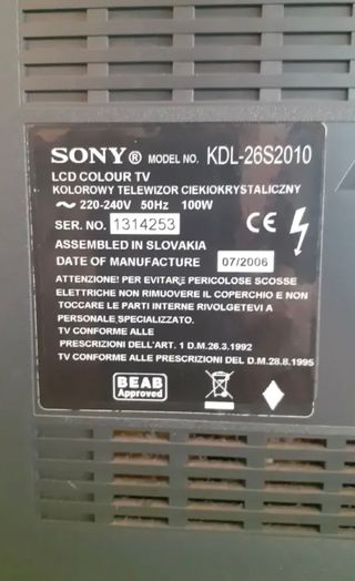 TV SONY BRAVIA 26
