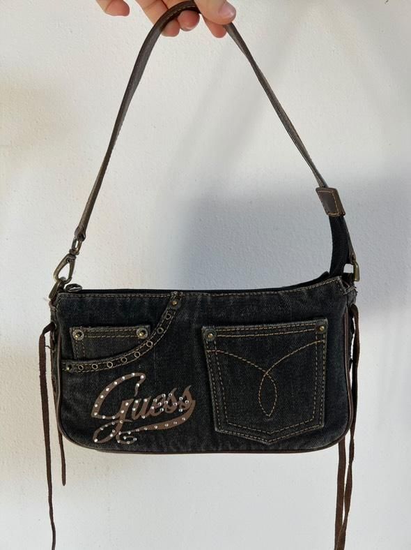 Borsa Guess Y2K in Denim Nero – Vintage Iconico