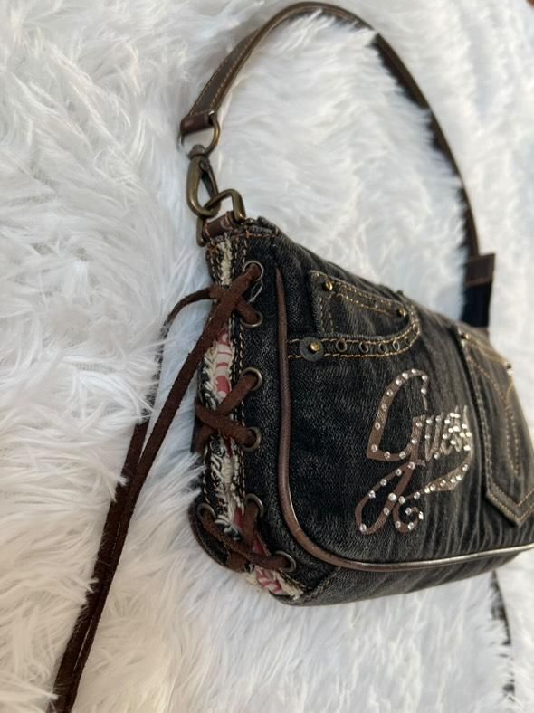 Borsa Guess Y2K in Denim Nero – Vintage Iconico