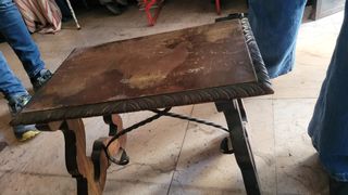 Mesita para restaurar de madera y forja