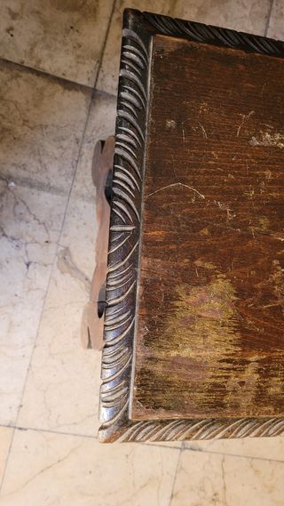 Mesita para restaurar de madera y forja