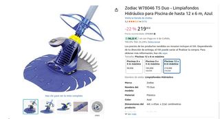 Limpiafondos piscina Zodiac W78046 T5 Duo