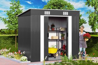 Cobertizo de Jardín Antracita 1,8m² 196x122x182cm