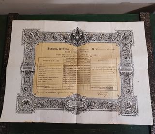 Marca da bollo antico diploma de 1890 Sicilia