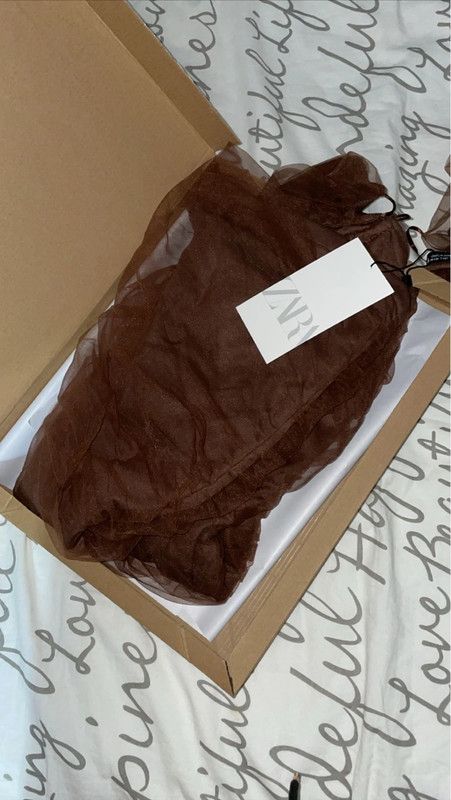 👗 Vestido Asimétrico de Tul Marrón Zara ✨