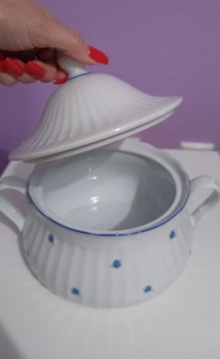 Preciosa sopera SANTA CLARA Porcelana fina