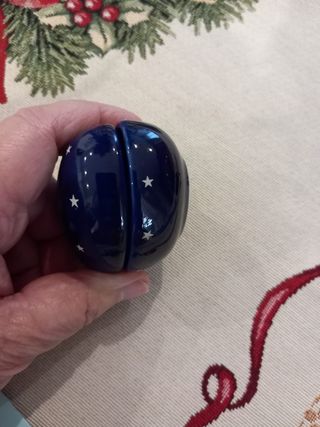 Portagioie ceramica cuore blu stelline 