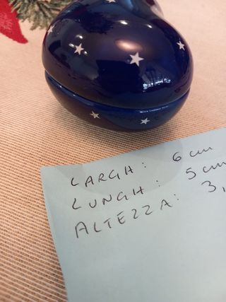 Portagioie ceramica cuore blu stelline 