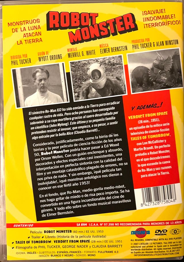 Robot Monster DVD Phil Tucker