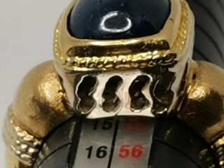 Anillo Oro macizo  18 K Zafiro  12 gr. 17,4 mm