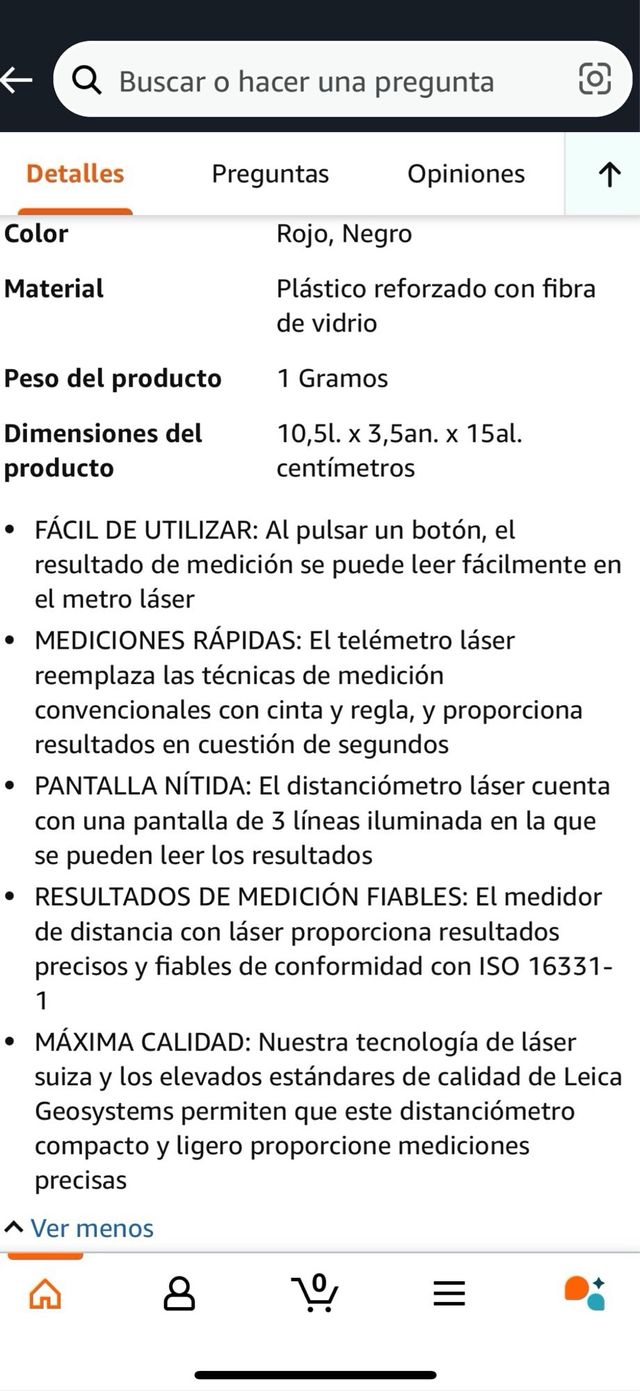 Medidor láser Leica Disto One 20mts.