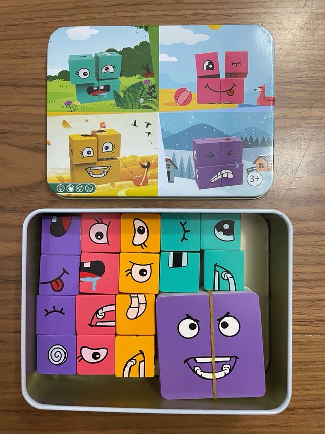 Cube Face Puzzle. Montessori.