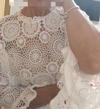 Vendo camisa encaje blanco talla 42/44