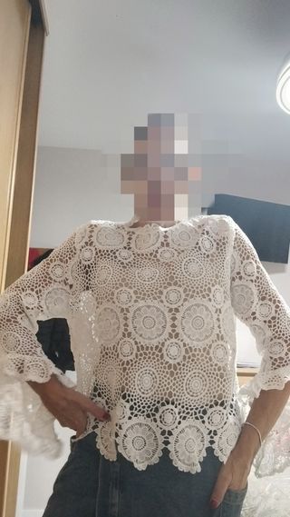Vendo camisa encaje blanco talla 42/44
