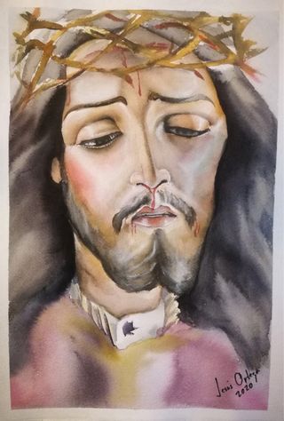 Acuarela original del Señor del Rescate de Granada