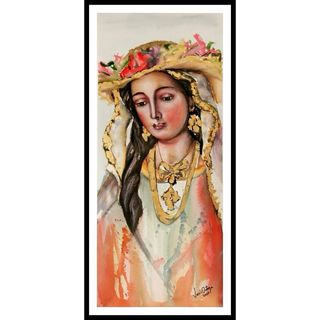 Acuarela de la Pastora de Cantillana con detalles