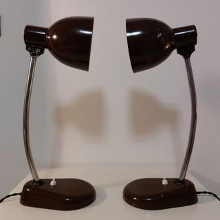 Coppia Lampade Vintage CEREA Marrone Anni 50 60 