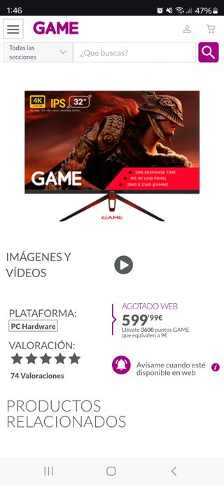 GAME M32G4K IPS UHD 4K - 144Hz PC -120Hz PS5 / XBO