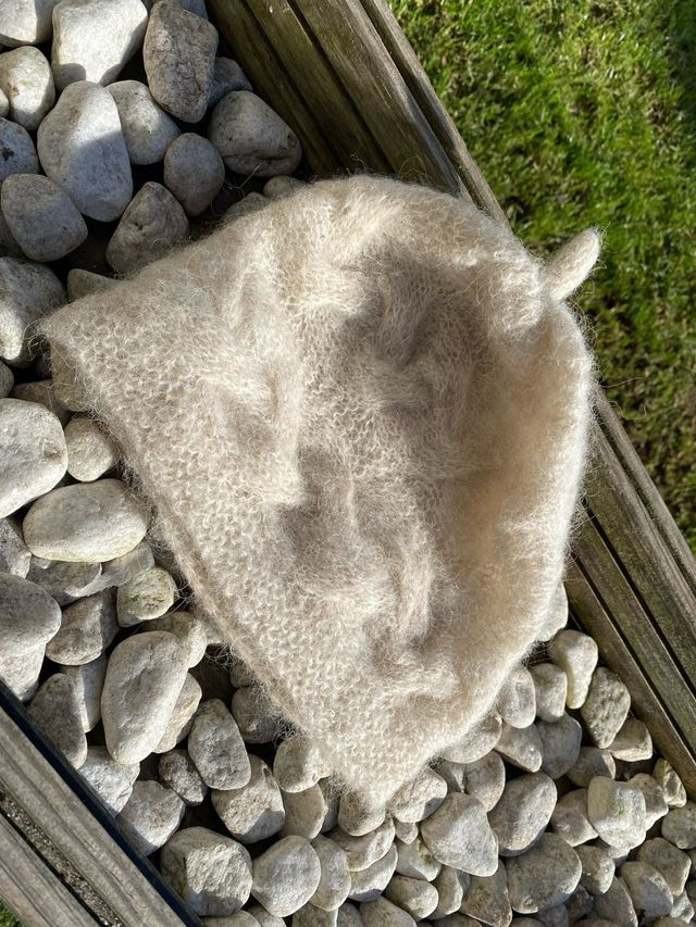 Gorro de ganchillo con mohair.