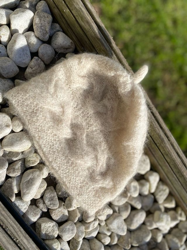 Gorro de ganchillo con mohair.