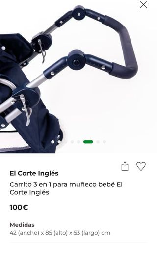 Carrito capazo juguete plegable el corte ingles