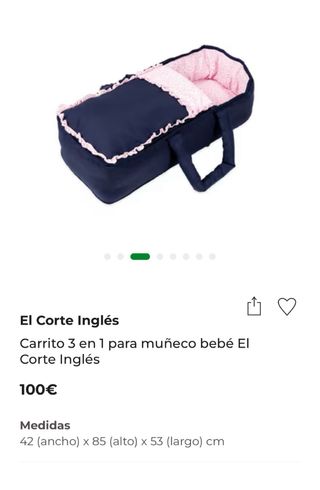 Carrito capazo juguete plegable el corte ingles