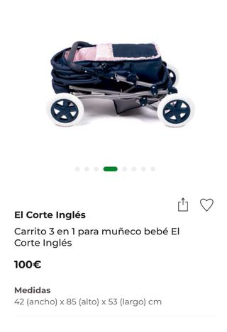 Carrito capazo juguete plegable el corte ingles