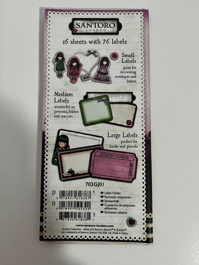 Cuaderno de etiquetas adesivas Santoro