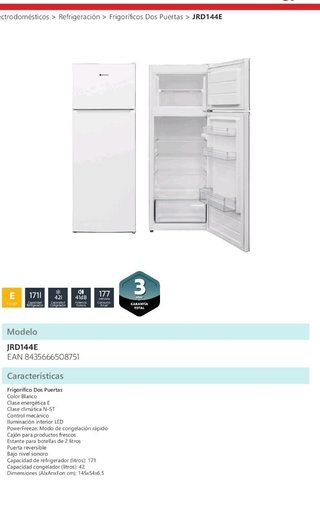 Frigoríficos 2 puerta Johnson