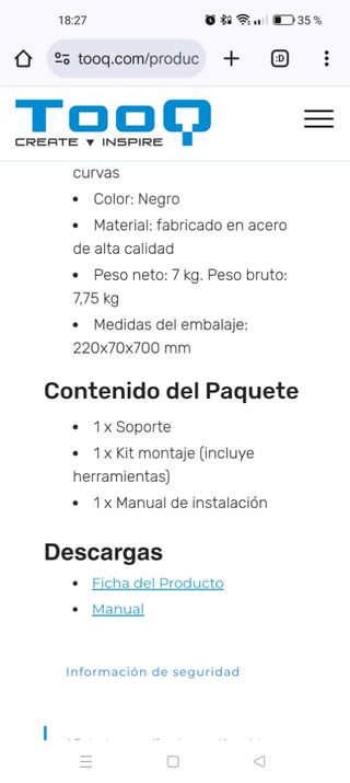 Soporte tv pared 37-70