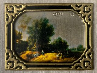 CUADRO DE PLATA PINTADA A MANO ITALIANO