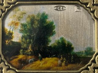 CUADRO DE PLATA PINTADA A MANO ITALIANO