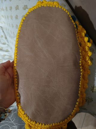 Borsa donna macramé giallo e blu