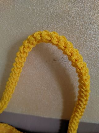 Borsa donna macramé giallo e blu