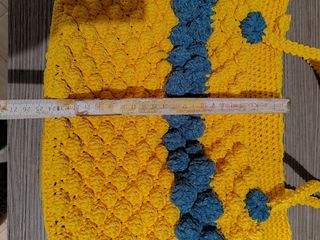 Borsa donna macramé giallo e blu